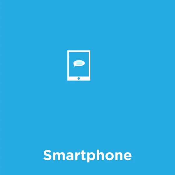 Smartphone pictogram geïsoleerd op blauwe achtergrond — Stockvector