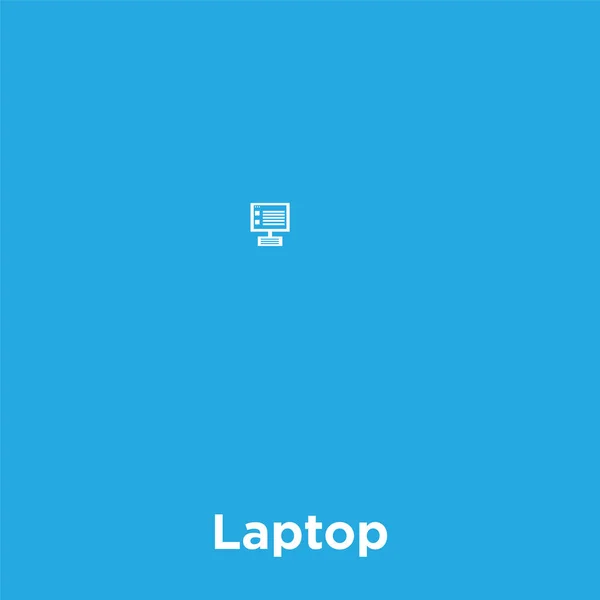 Laptop ikon elszigetelt kék háttér — Stock Vector