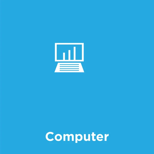 Ícone do computador isolado no fundo azul — Vetor de Stock