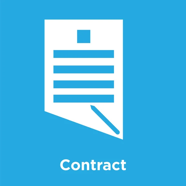 Contract pictogram geïsoleerd op blauwe achtergrond — Stockvector