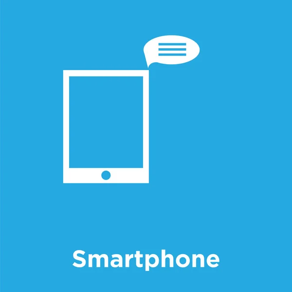 Smartphone pictogram geïsoleerd op blauwe achtergrond — Stockvector