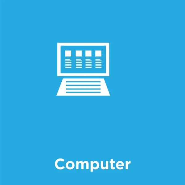 Ícone do computador isolado no fundo azul — Vetor de Stock