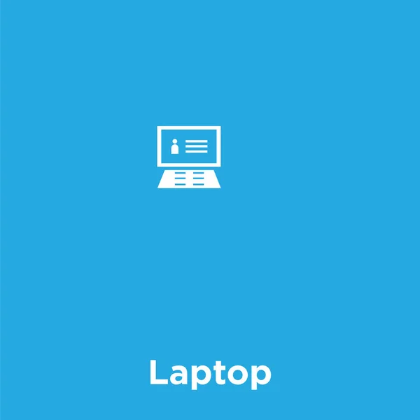 Laptop pictogram geïsoleerd op blauwe achtergrond — Stockvector