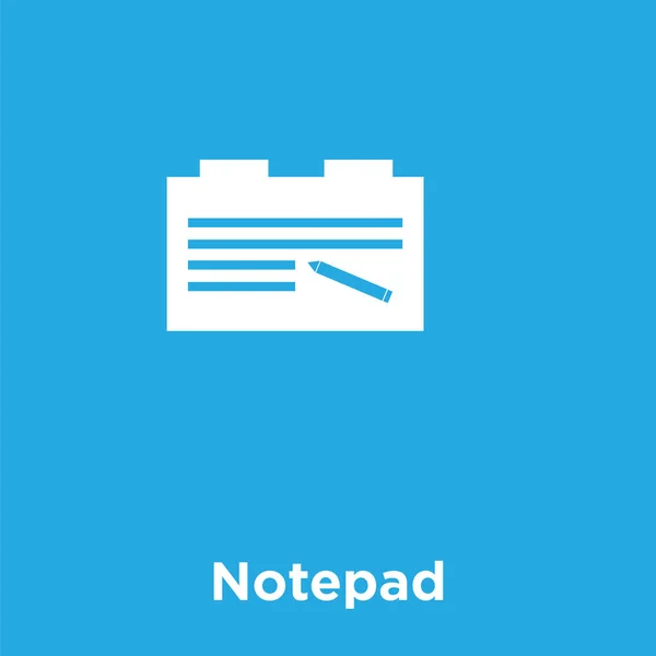 Icône du bloc-notes isolé sur fond bleu — Image vectorielle