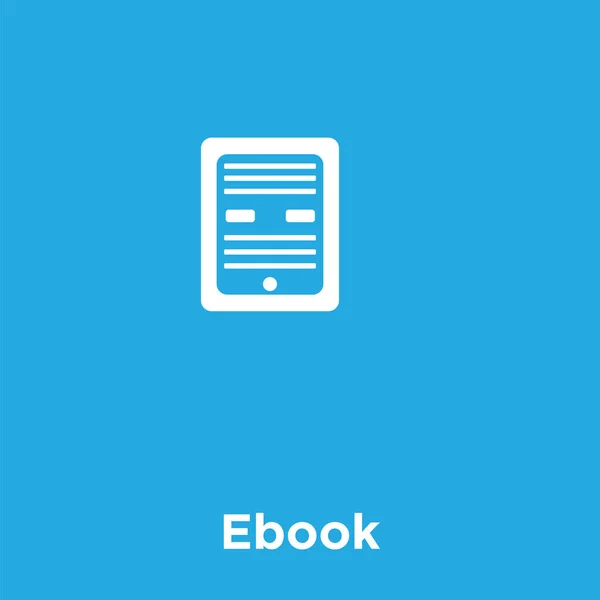 Ícone de Ebook isolado no fundo azul —  Vetores de Stock