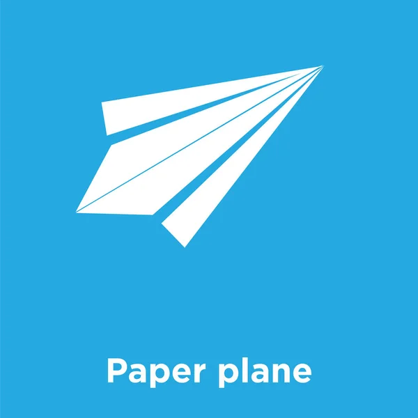Kağıt Uçak simgesi üzerinde mavi arka plan izole — Stok Vektör
