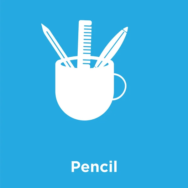 Иконка карандаша на синем фоне — стоковый вектор