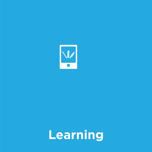 Ícone de aprendizagem isolado no fundo azul — Vetor de Stock