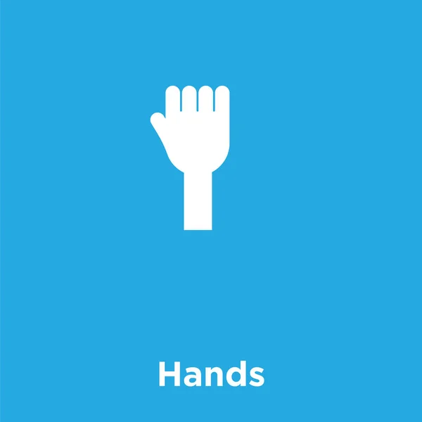 Icône mains isolée sur fond bleu — Image vectorielle