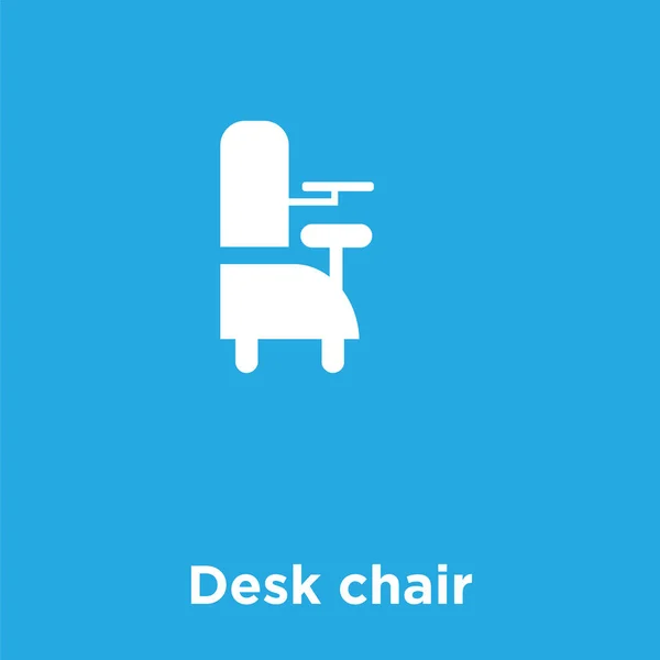 Ícone de cadeira de mesa isolado no fundo azul — Vetor de Stock