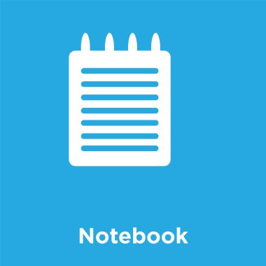 Not defteri simgesi üzerinde mavi arka plan izole