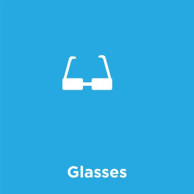 Gözlük simgesi üzerinde mavi arka plan izole