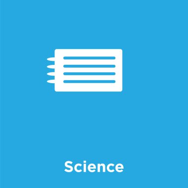 Üzerinde mavi arka plan izole bilim simgesi