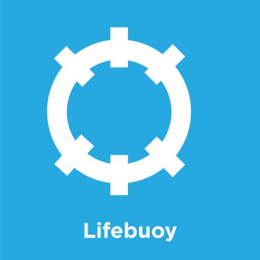Lifebuoy simgesi üzerinde mavi arka plan izole