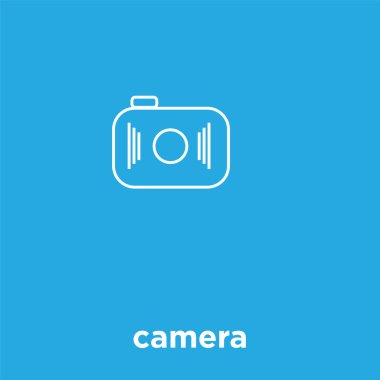 üzerinde mavi arka plan izole kamera simgesi