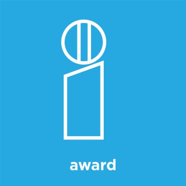 üzerinde mavi arka plan izole Ödülü simgesi