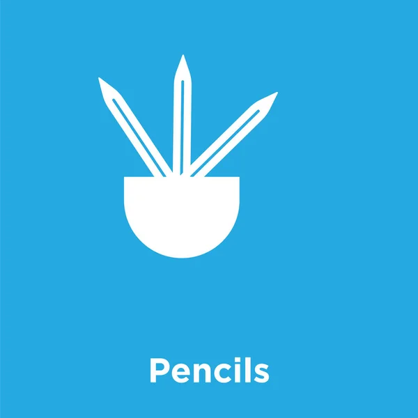 Icono de lápices aislado sobre fondo azul — Archivo Imágenes Vectoriales