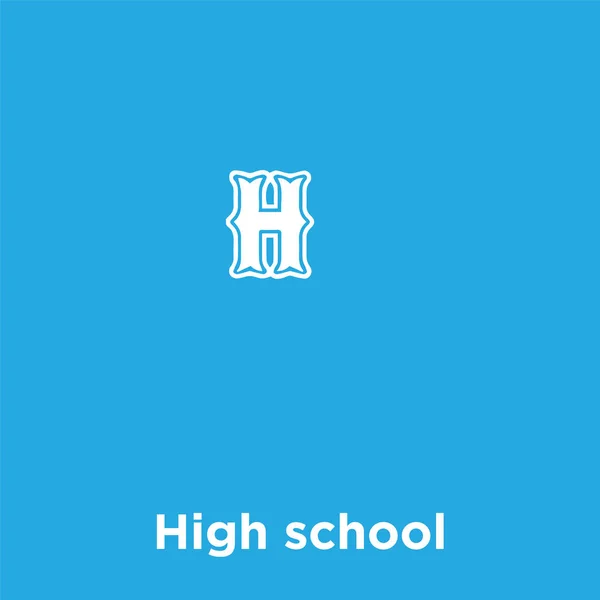 High school icon isolated on blue background — Stock Vector