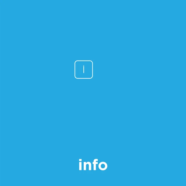 Icône info isolée sur fond bleu — Image vectorielle