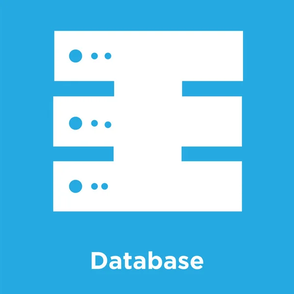 Pictogram van de database geïsoleerd op blauwe achtergrond — Stockvector