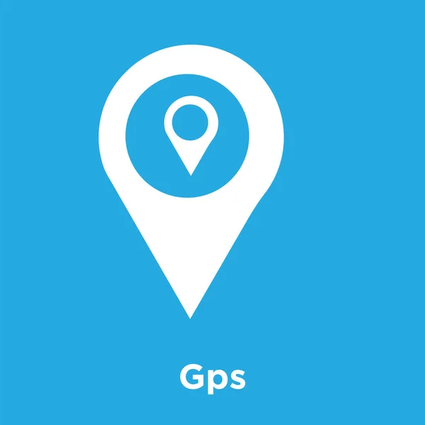 GPS-pictogram geïsoleerd op blauwe achtergrond — Stockvector