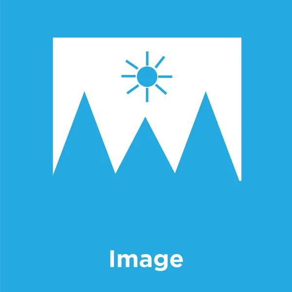 Bild-Symbol isoliert auf blauem Hintergrund — Stockvektor