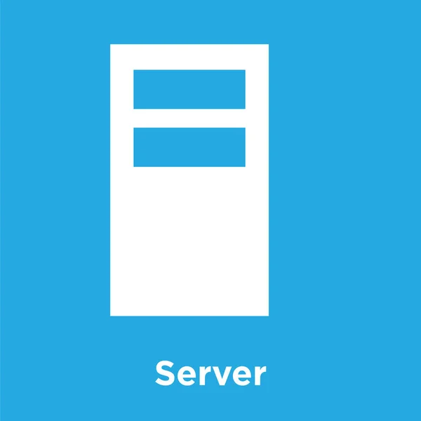 Server-Symbol isoliert auf blauem Hintergrund — Stockvektor