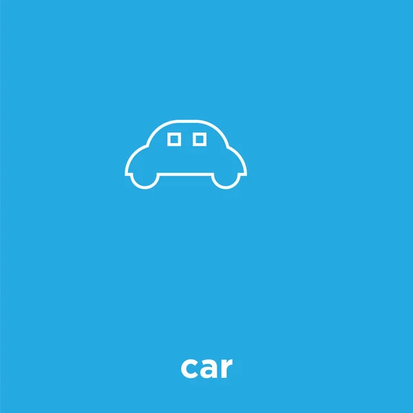 Icono del coche aislado sobre fondo azul — Vector de stock