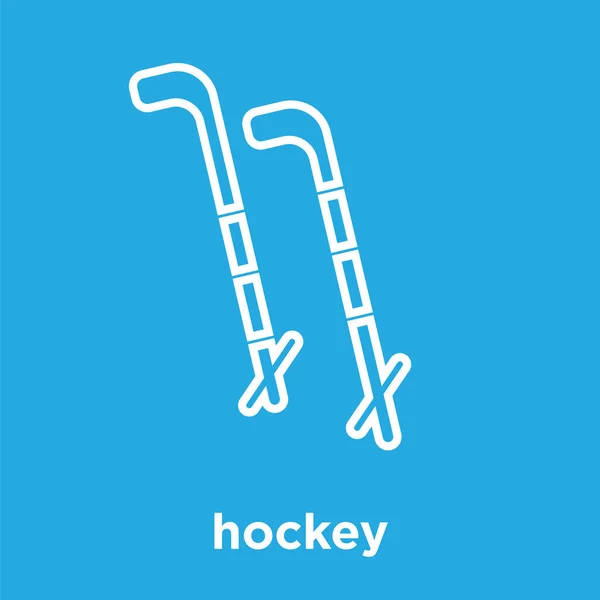 Иконка хоккея изолированы на синем фоне — стоковый вектор