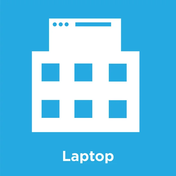 Laptop-Symbol isoliert auf blauem Hintergrund — Stockvektor