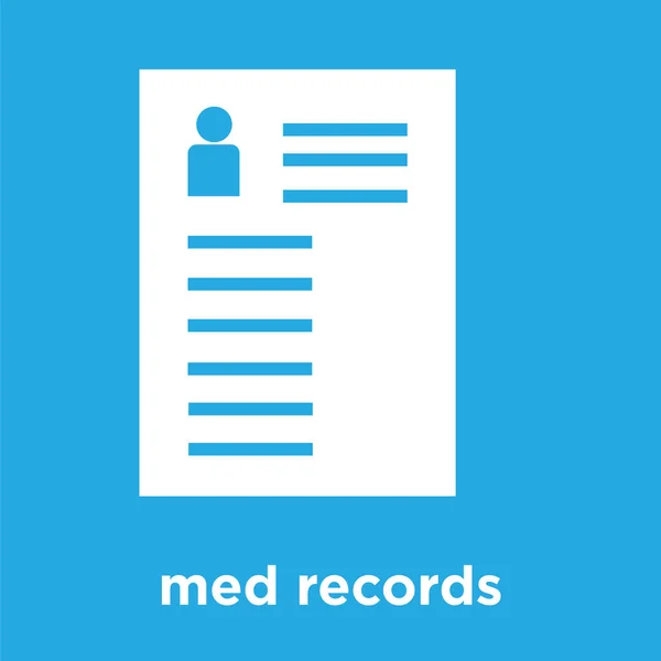 Med records pictogram geïsoleerd op blauwe achtergrond — Stockvector