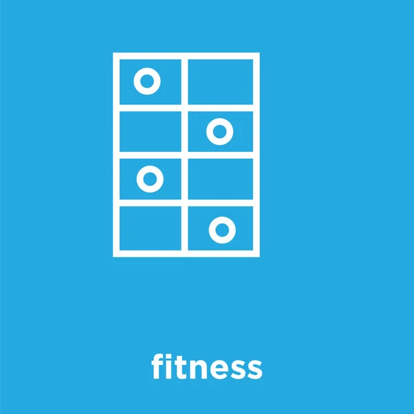 Fitness icon isolated on blue background — Stock Vector