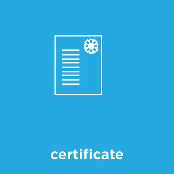 Ícone de certificado isolado no fundo azul — Vetor de Stock