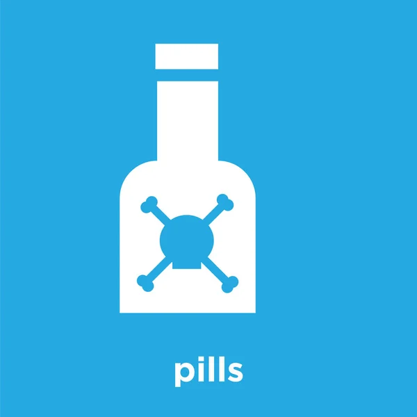 Εικονίδιο χάπια που απομονώνονται σε μπλε φόντο — Διανυσματικό Αρχείο