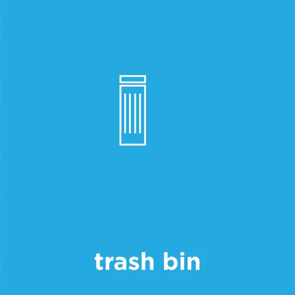 Trash bin icon isolated on blue background — Stock Vector