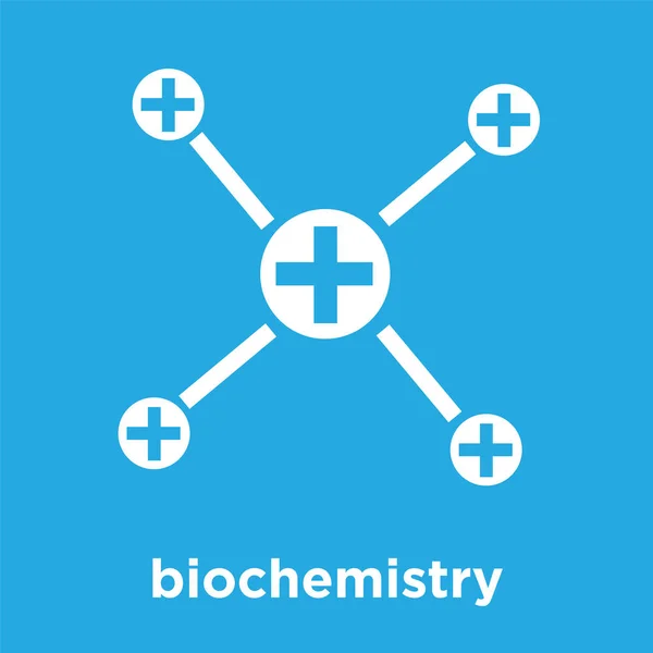 Biochemie ikona izolované na modrém pozadí — Stockový vektor