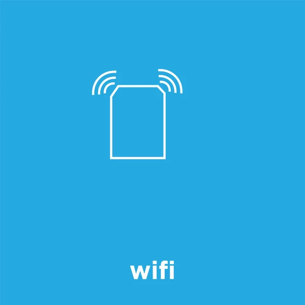 파란색 배경에 고립 된 wifi 아이콘 — 스톡 벡터