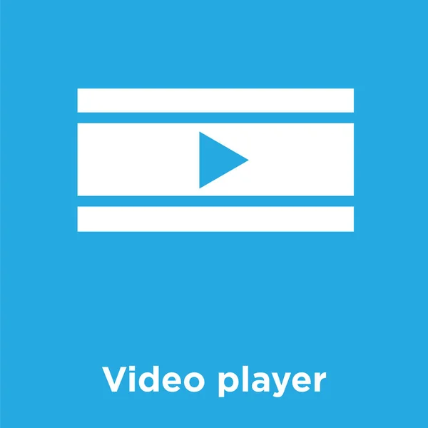 Videoplayer-Symbol isoliert auf blauem Hintergrund — Stockvektor