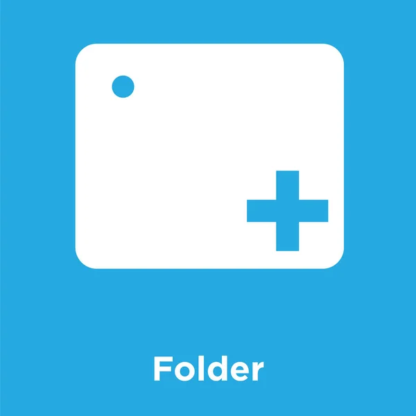 Ikon folder diisolasi pada latar belakang biru - Stok Vektor