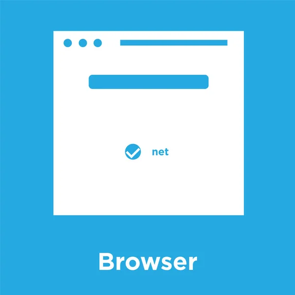 Browser-Symbol isoliert auf blauem Hintergrund — Stockvektor