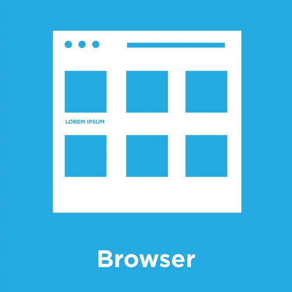 Browser-Symbol isoliert auf blauem Hintergrund — Stockvektor