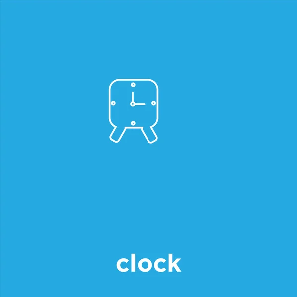 Icono del reloj aislado sobre fondo azul — Vector de stock