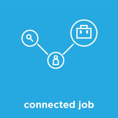 üzerinde mavi arka plan izole bağlı iş simgesi