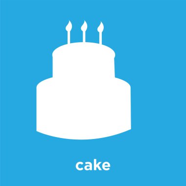 üzerinde mavi arka plan izole kek simgesi