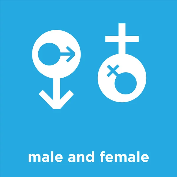 男性と女性のアイコンが青の背景に分離 — ストックベクタ