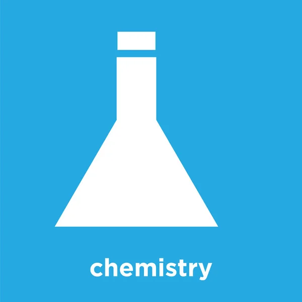 Иконка химии на синем фоне — стоковый вектор