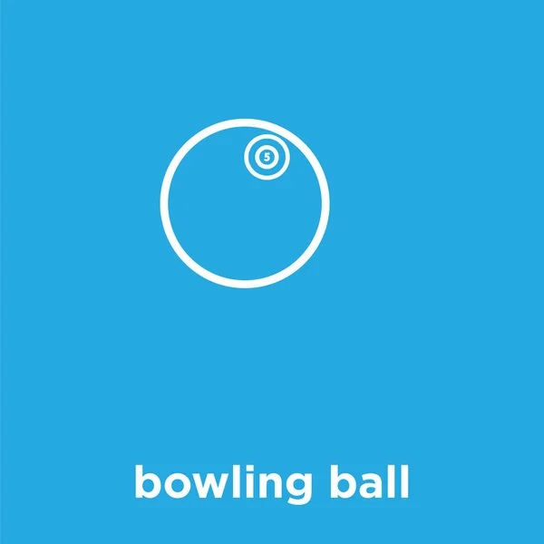 Bowlingball-Symbol isoliert auf blauem Hintergrund — Stockvektor