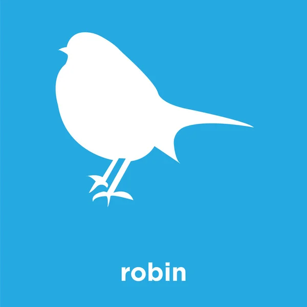 Robin-Symbol isoliert auf blauem Hintergrund — Stockvektor