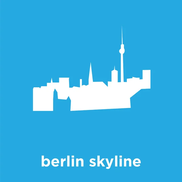 Βερολίνο εικονίδιο στον ορίζοντα απομονώνονται σε μπλε φόντο — Διανυσματικό Αρχείο