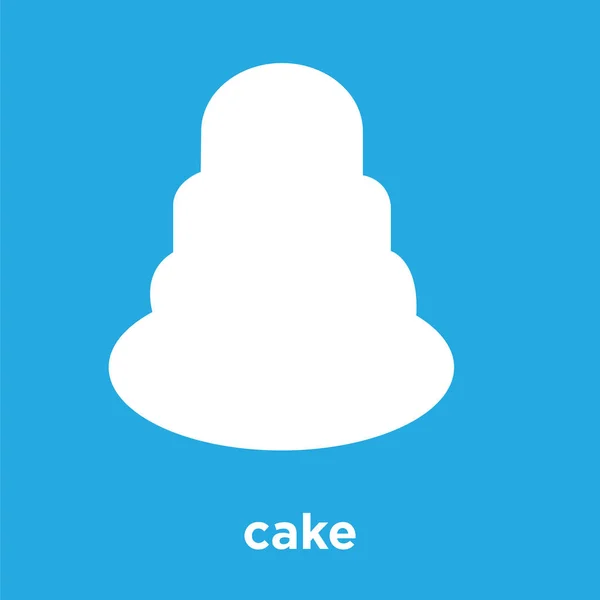 Kuchen-Symbol isoliert auf blauem Hintergrund — Stockvektor